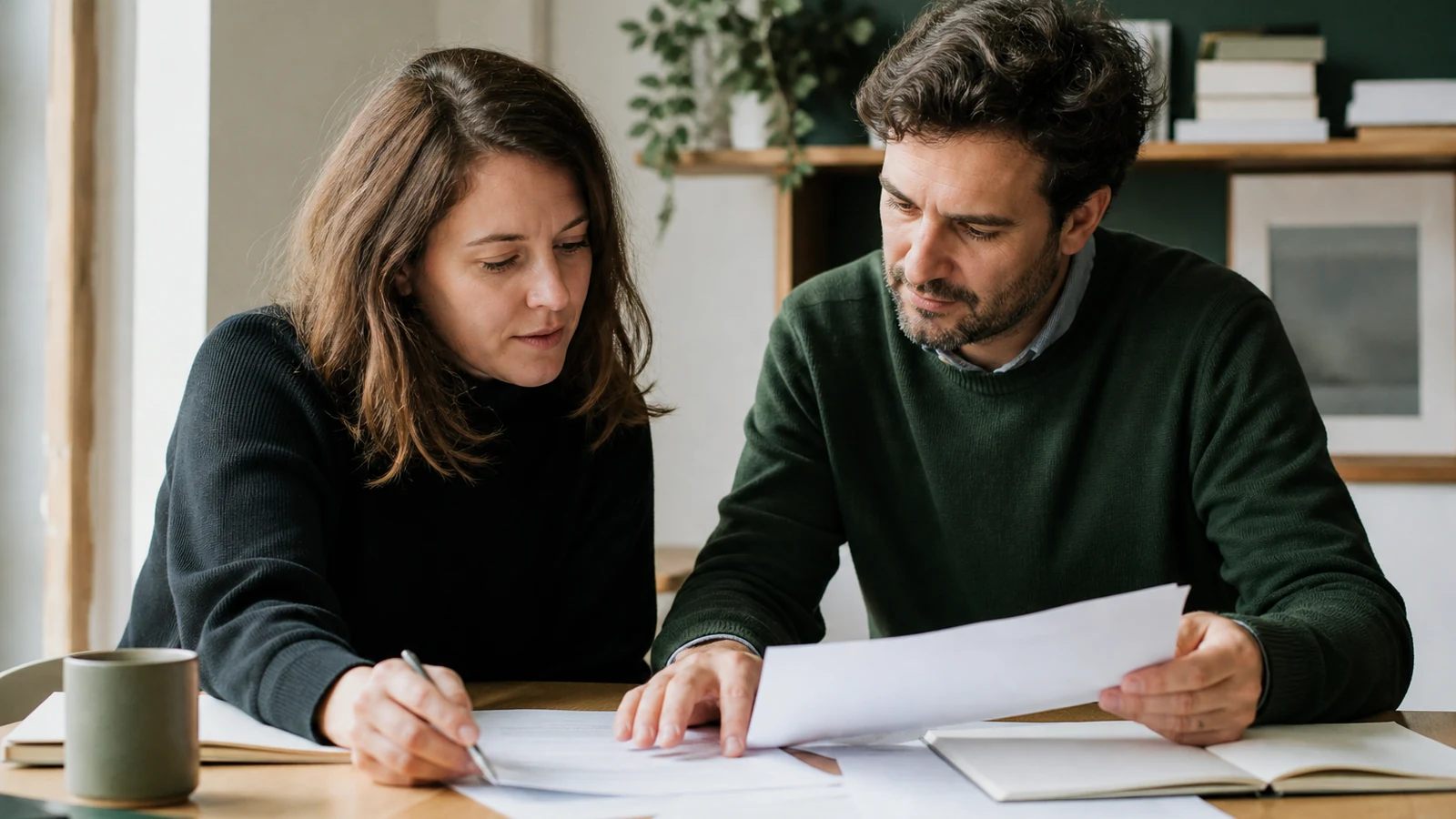 Deux professionnels relisant un document