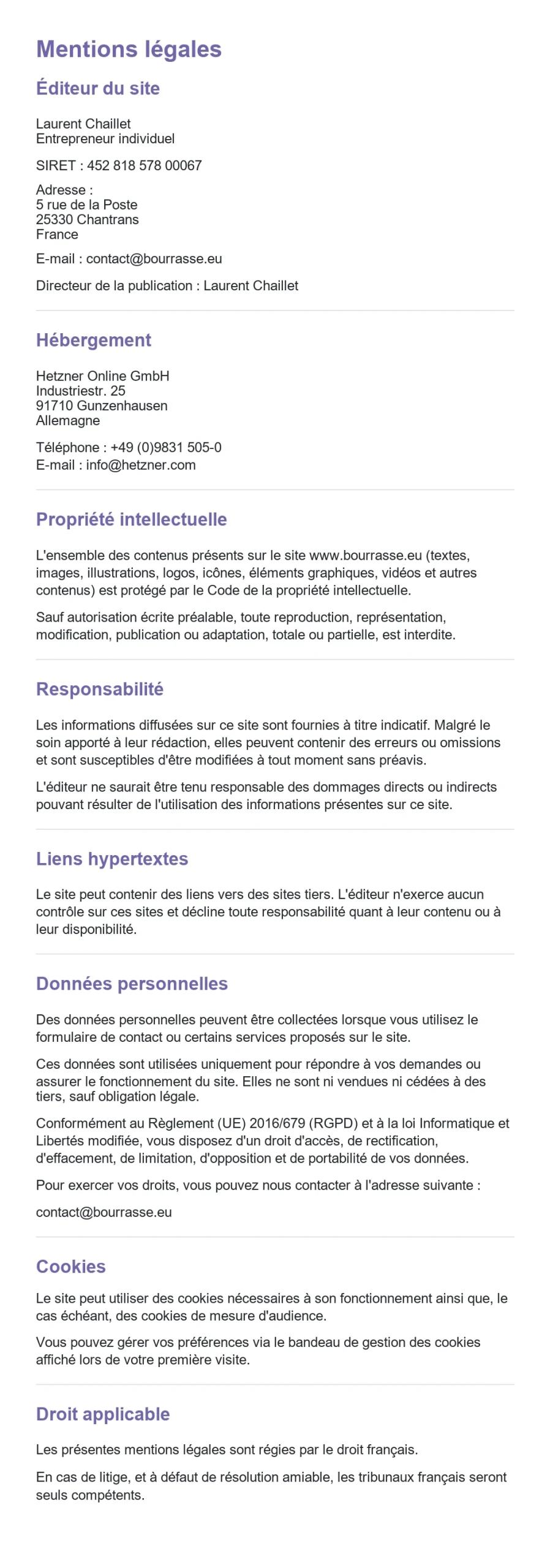 Mentions legales